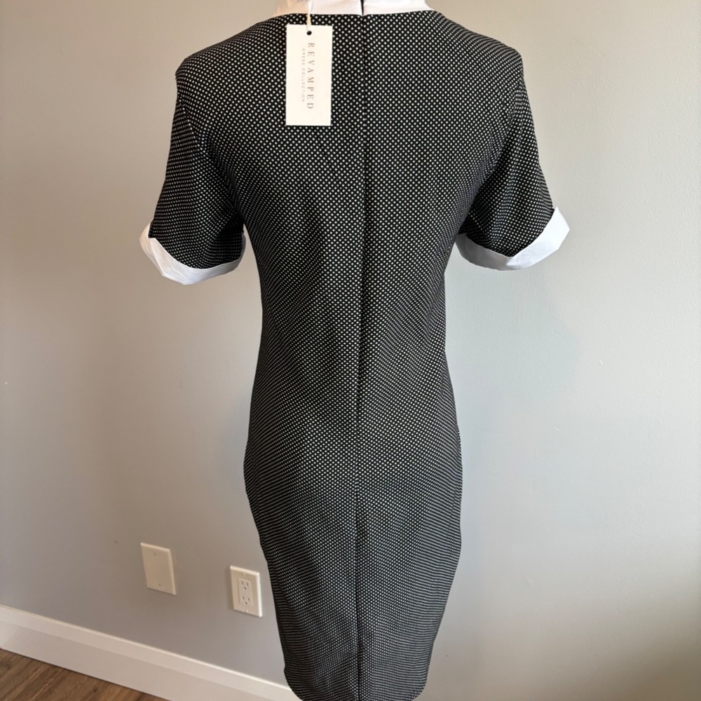 Revamped Dress Collection Polka Dot, Collared Dress, Black and white, SZ XL, NWT - Picture 7 of 9